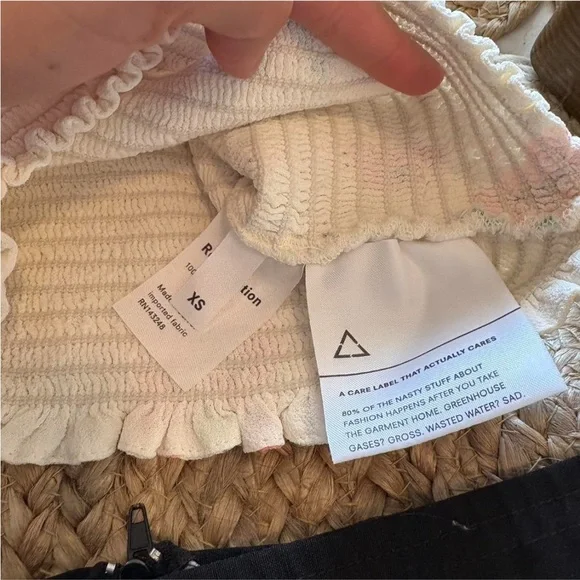 Reformation White Floral Smocked Crop Top - Picture 5 of 6